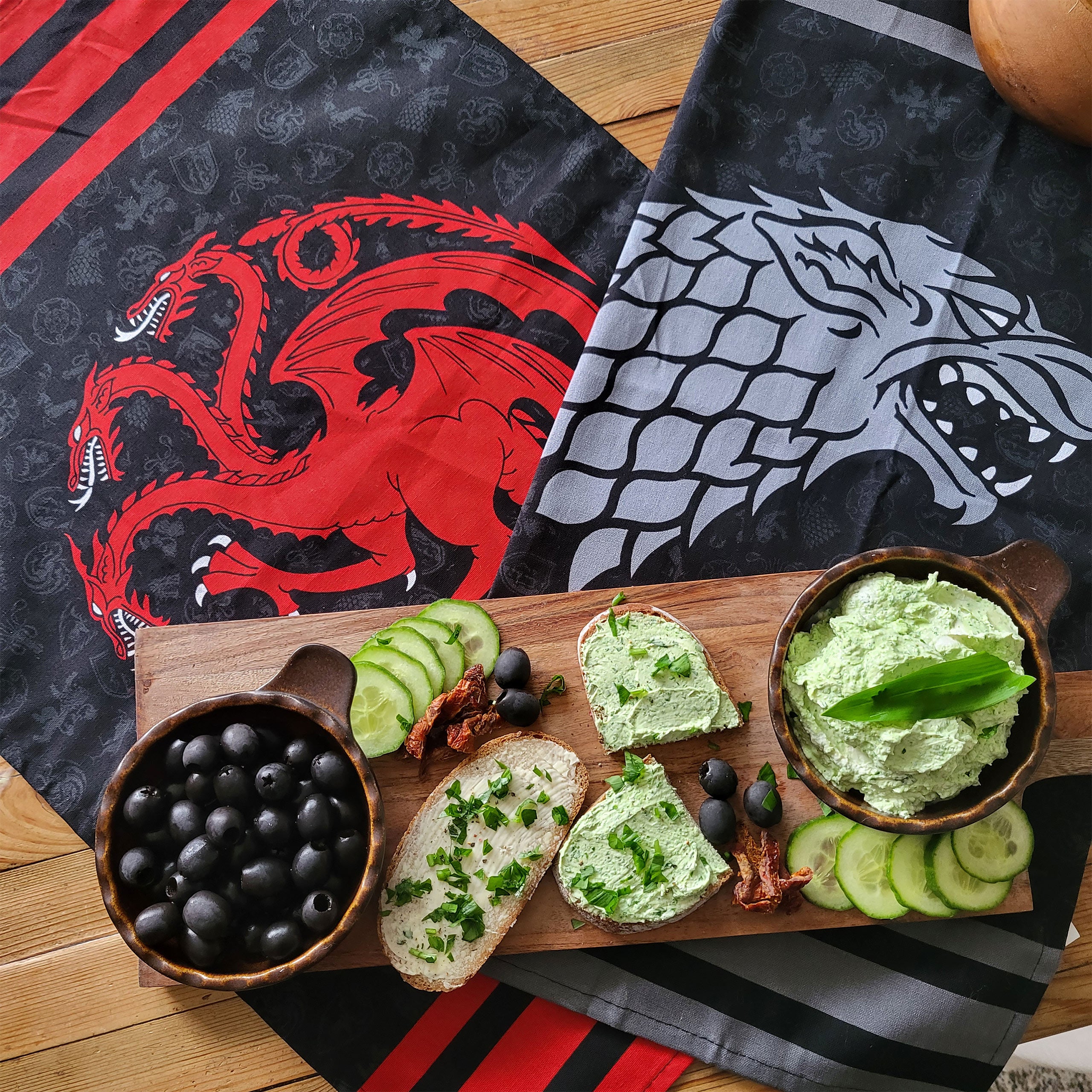 Stark und Targaryen Geschirrtücher Set