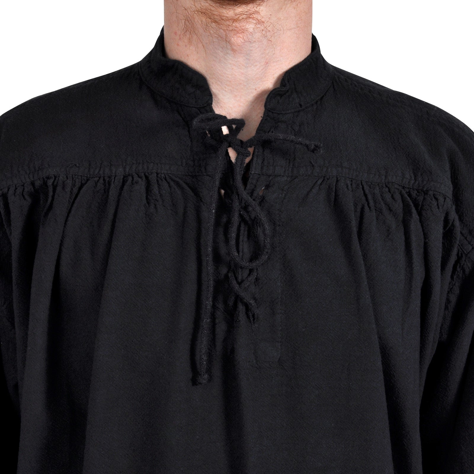 Produktbild Mittelalter Stehkragen Schnürhemd Friedrich schwarz