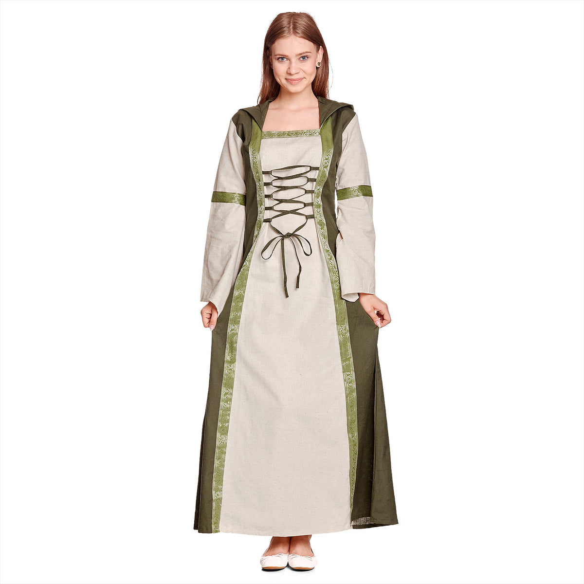 Produktbild Rebecca Mittelalter Kleid natur-grün