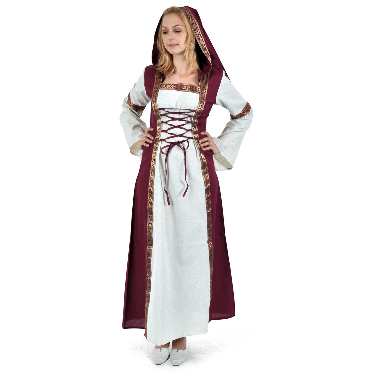 Produktbild Chiara Mittelalter Kleid natur-rot