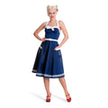 Produktbild Rockabilly Kleid Siren mit Gürtel navy
