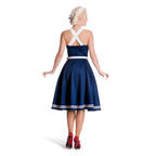 Produktbild Rockabilly Kleid Siren mit Gürtel navy