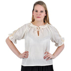 Produktbild Mittelalter Kurzarmbluse Sandra beige