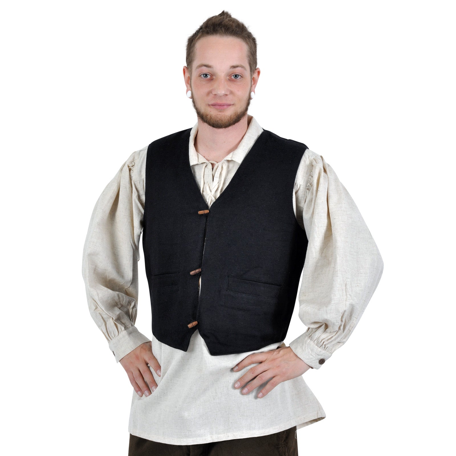 Produktbild Mittelalter Weste Heinrich mit Taschen schwarz