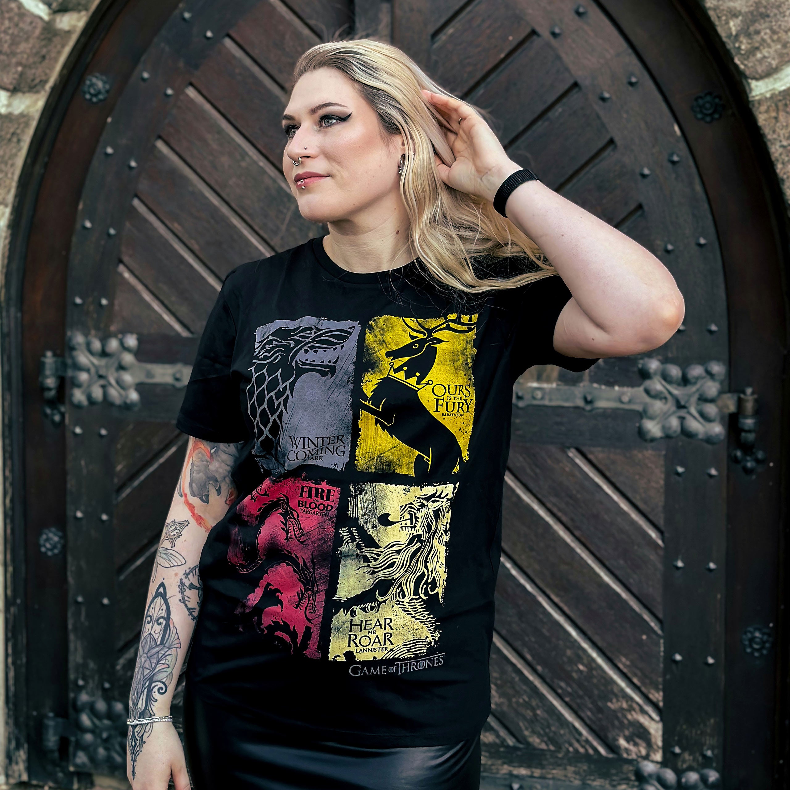 Produktbild Game of Thrones - Wappen distressed T-Shirt schwarz