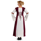 Produktbild Mittelalter Kleid Applonia mit abnehmbaren Ärmeln natur-bordeaux