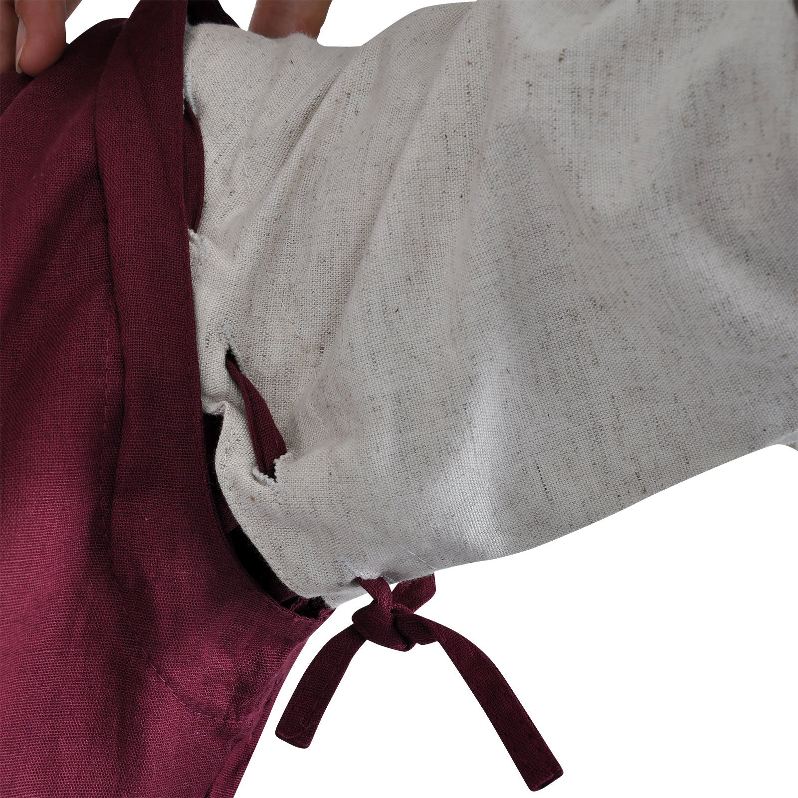 Produktbild Mittelalter Kleid Applonia mit abnehmbaren Ärmeln natur-bordeaux