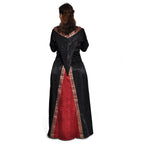 Produktbild Mittelalter Kleid Otilia mit Zipfelkapuze schwarz-bordeaux