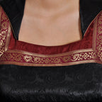 Produktbild Mittelalter Kleid Otilia mit Zipfelkapuze schwarz-bordeaux
