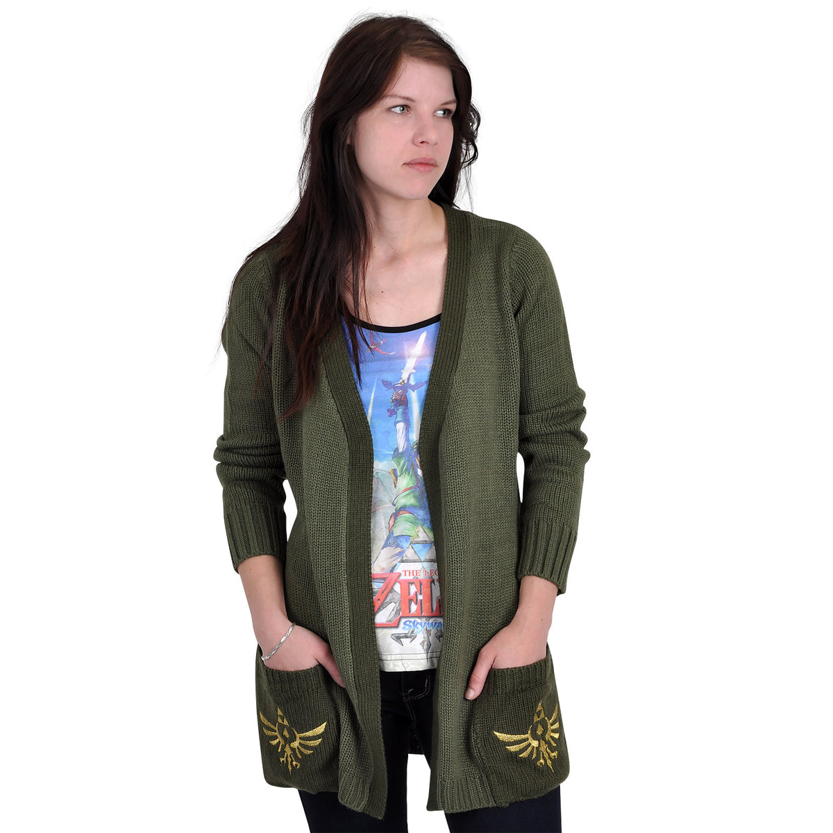 Produktbild Zelda - Logo Cardigan oliv