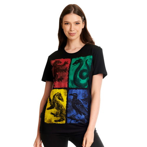 Produktbild Harry Potter - Hogwarts Wappen distressed T-Shirt schwarz