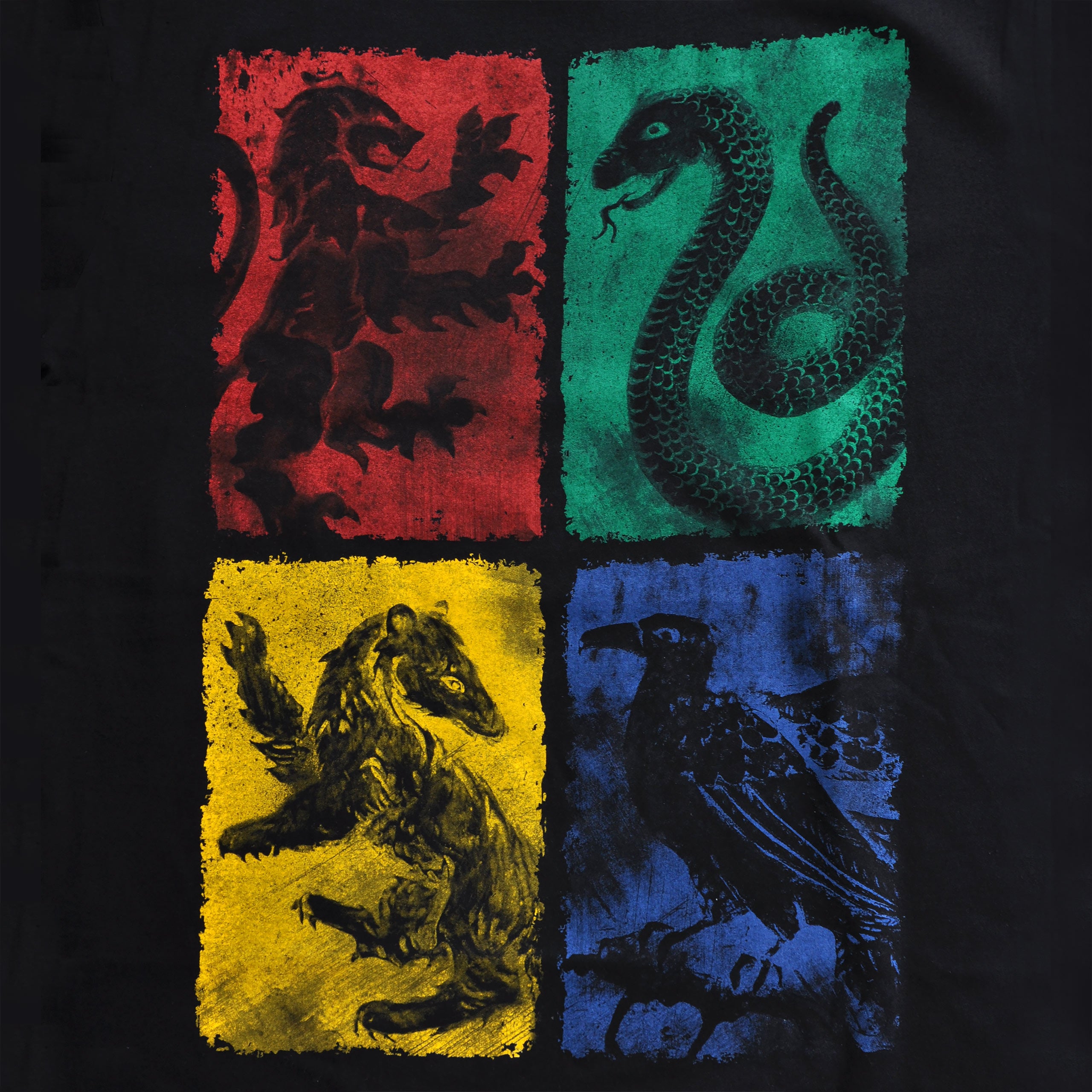 Produktbild Harry Potter - Hogwarts Wappen distressed T-Shirt schwarz