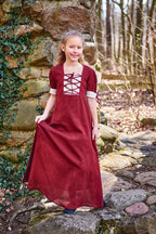 Produktbild Mittelalter Sommer Kleid Kinder rot beige