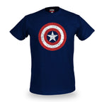 Produktbild Captain America - Distressed Shield Logo T-Shirt blau