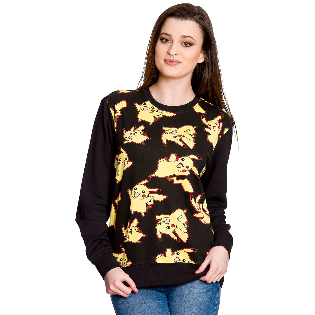 Pokemon - Pikachu Sweater All Over Print schwarz