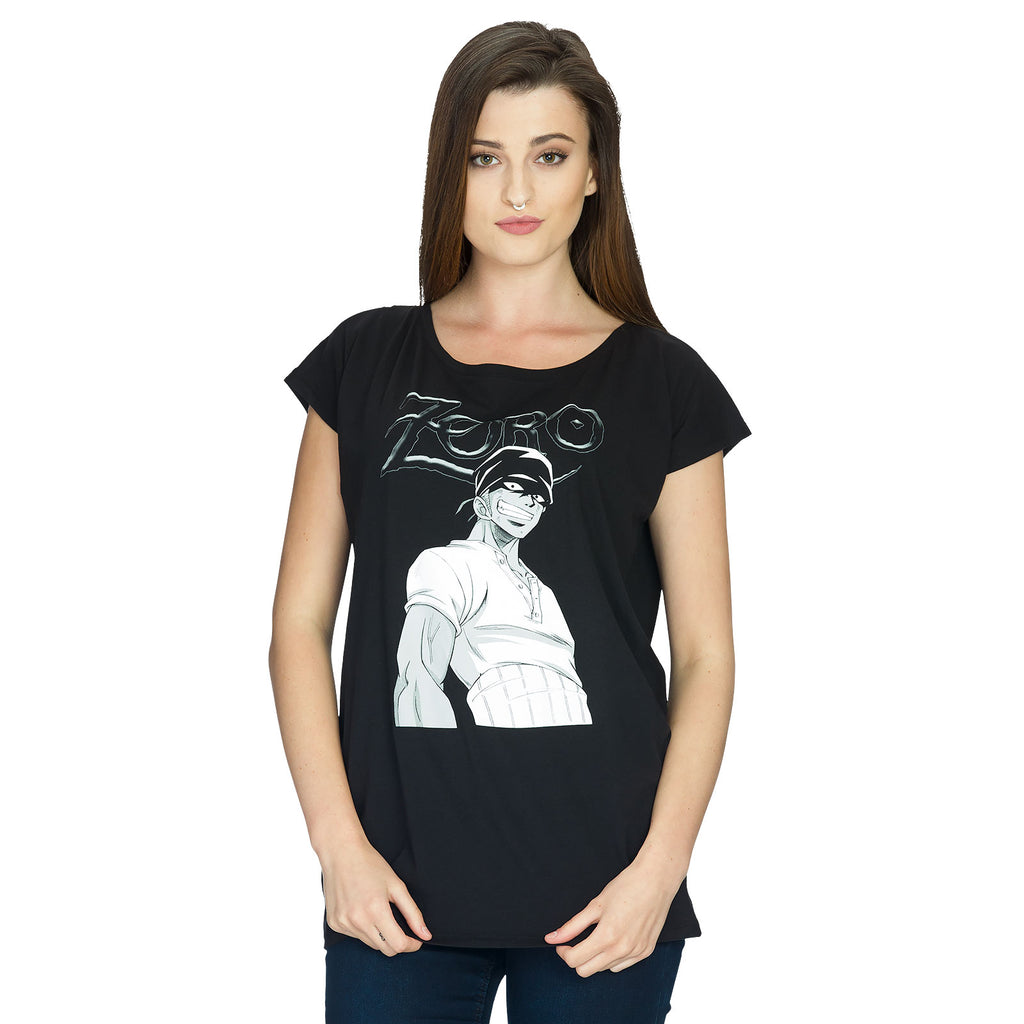 One Piece - Roronoa Zoro Girlie Shirt schwarz