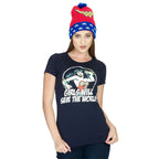 Produktbild Wonder Woman - Girls Will Save The World Girlie Shirt blau
