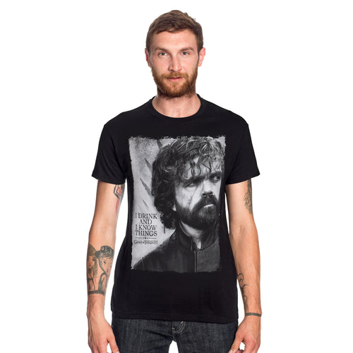 Produktbild Game of Thrones - Tyrion Drink And Know Things T-Shirt schwarz