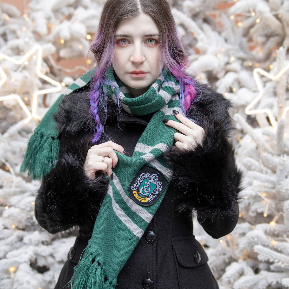 Produktbild Harry Potter - Slytherin Strickschal grau-grün