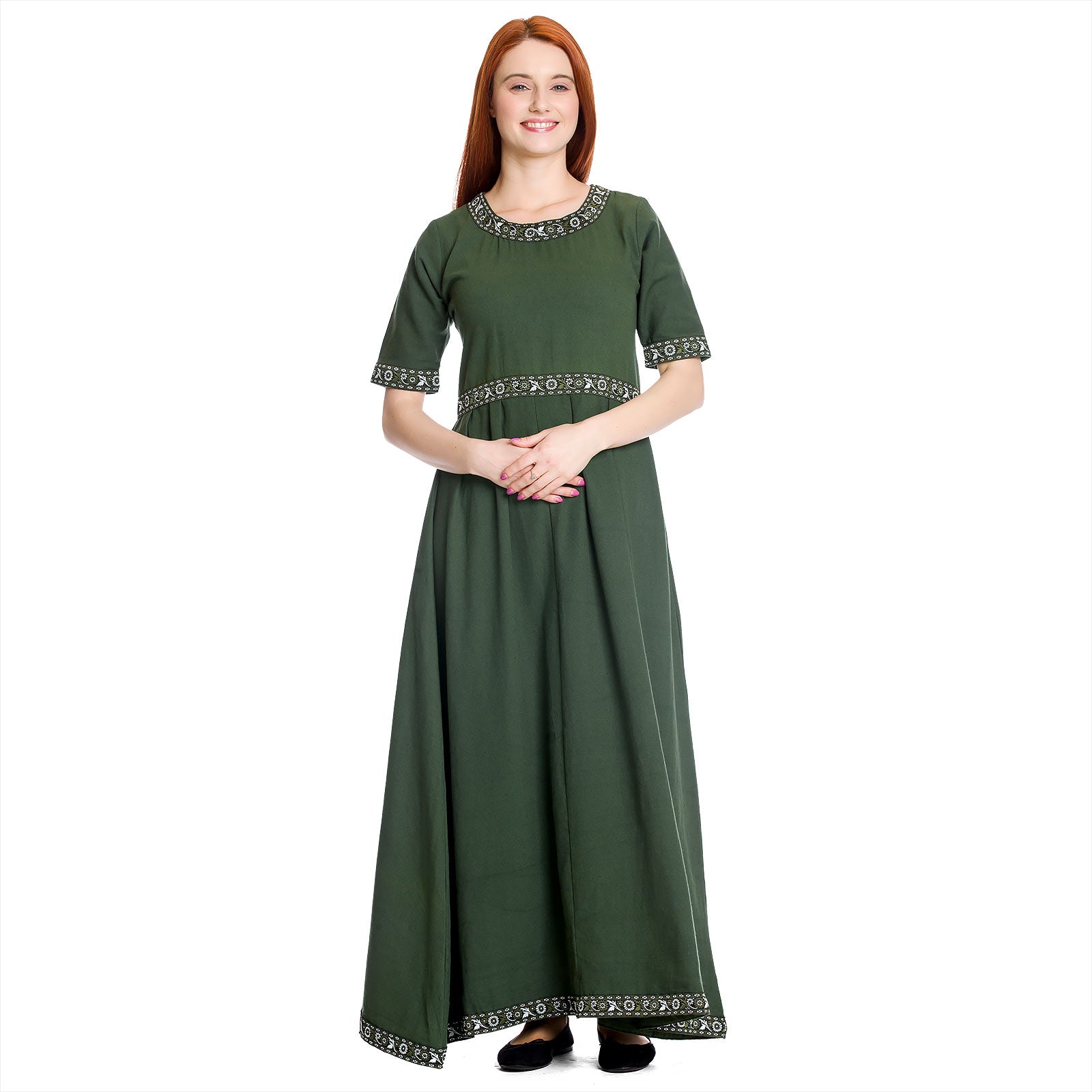 Produktbild Mittelalter Kleid Ennlin mit Kurzarm grün