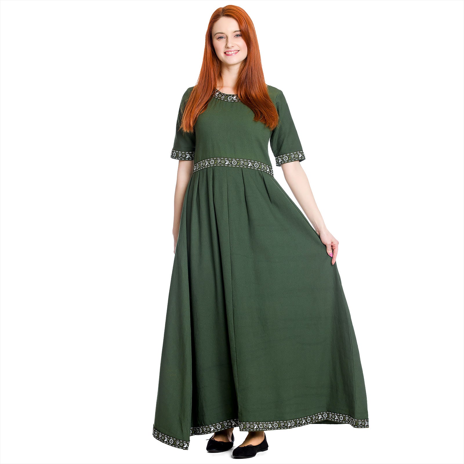 Produktbild Mittelalter Kleid Ennlin mit Kurzarm grün