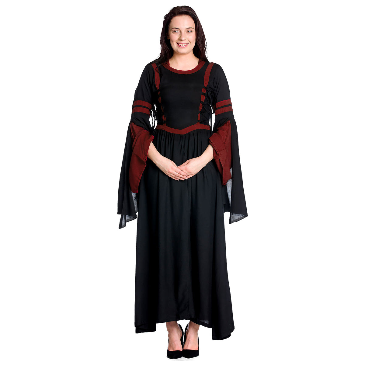 Product image Medieval Hooded Dress Isolde Black-Red