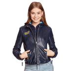 Produktbild Wonder Woman - Logo Lederjacke mit Kapuze blau