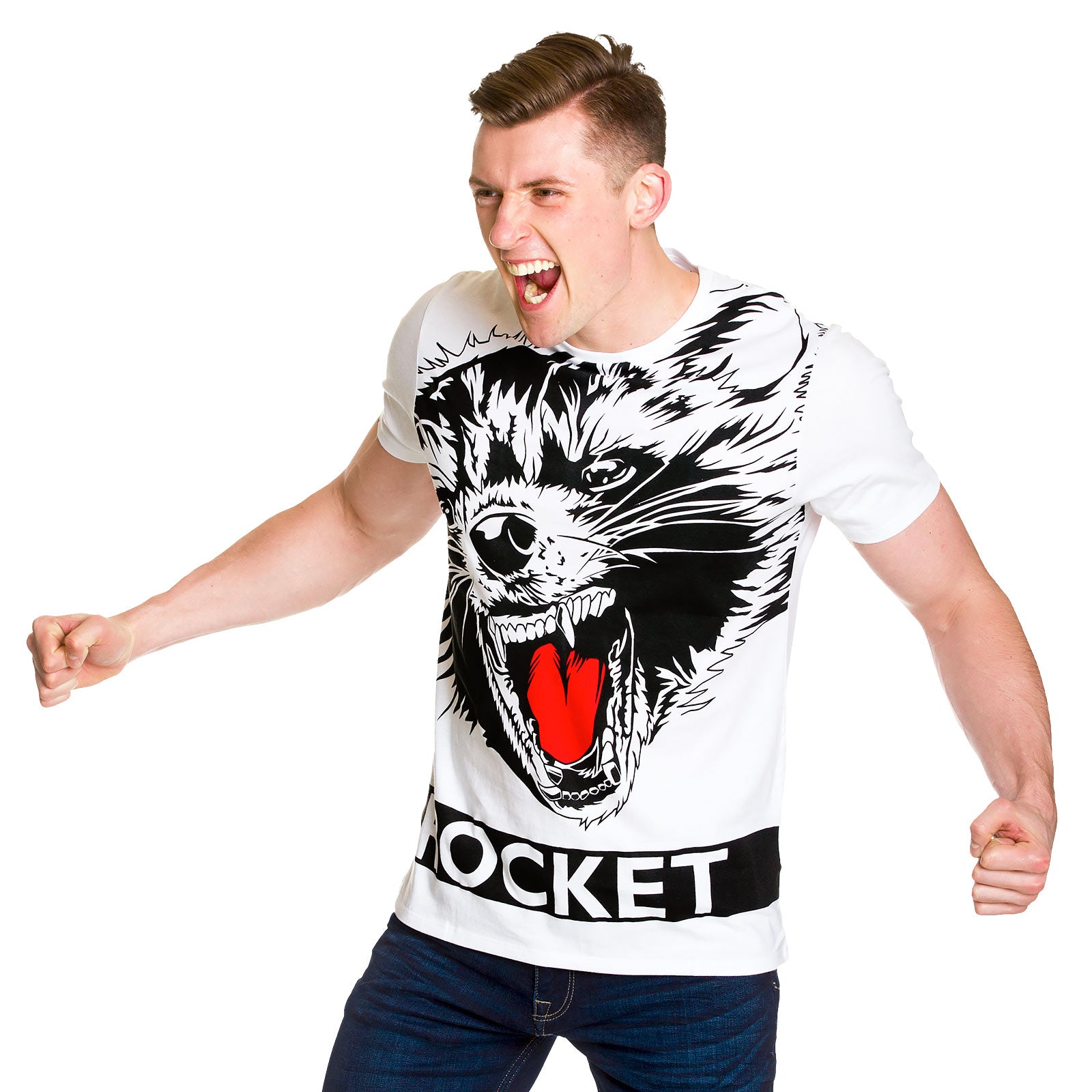 Produktbild Guardians of the Galaxy - Rocket Full Size T-Shirt weiß