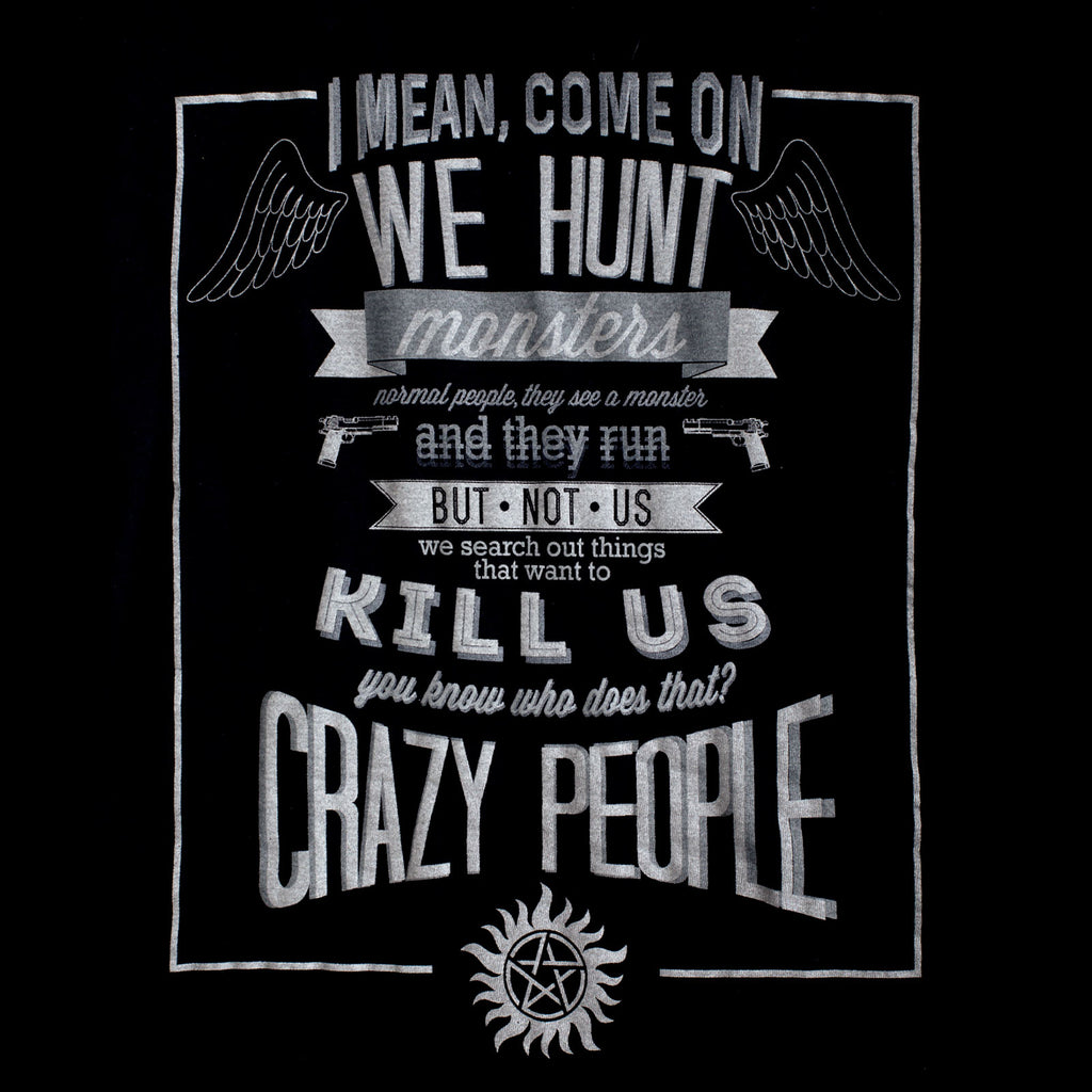 Produktbild Supernatural - Crazy People Girlie Shirt schwarz