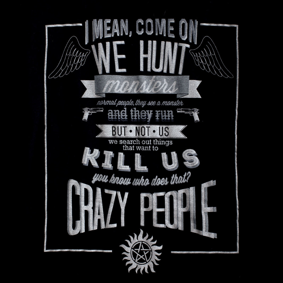 Produktbild Supernatural - Crazy People Girlie Shirt schwarz