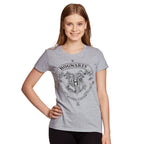 Produktbild Harry Potter - Hogwarts Wappen T-Shirt Damen grau