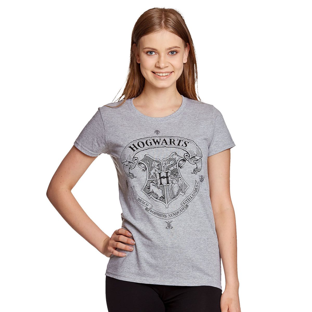 Produktbild Harry Potter - Hogwarts Wappen T-Shirt Damen grau