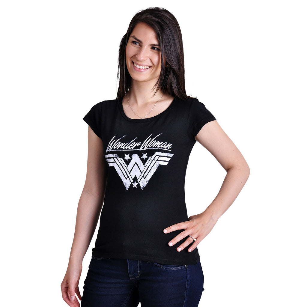 Produktbild Wonder Woman - Logo Damen T-Shirt schwarz