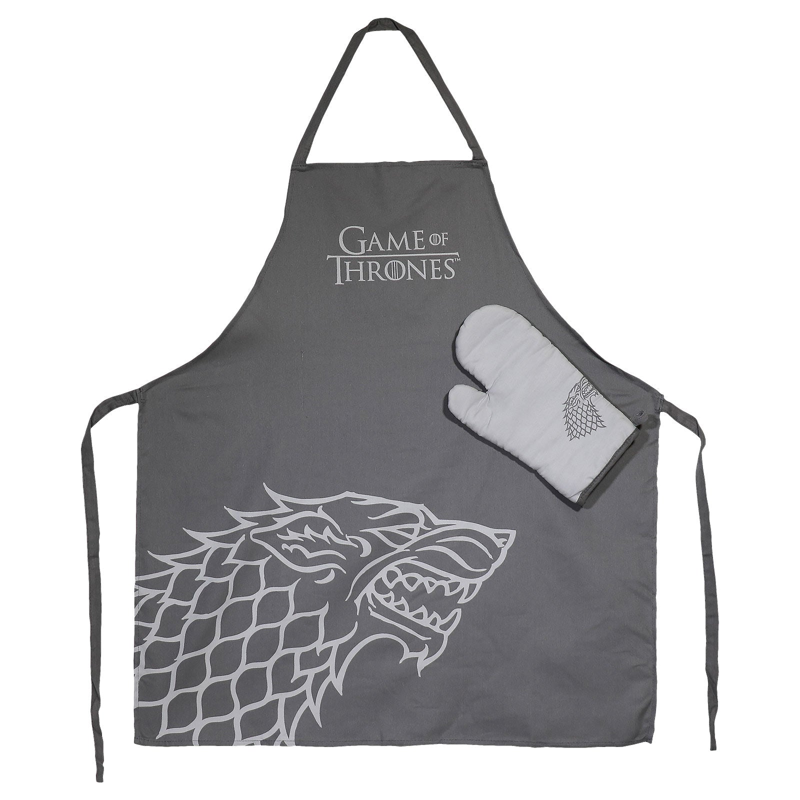 Produktbild Game of Thrones - House Stark Schürze mit Ofenhandschuh