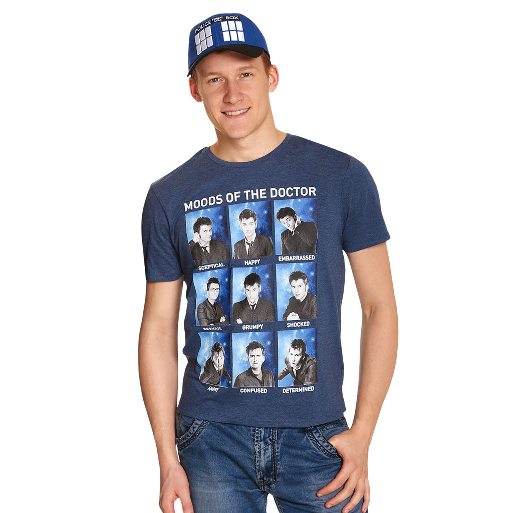 Produktbild Doctor Who - Moods of the Doctor T-Shirt blau