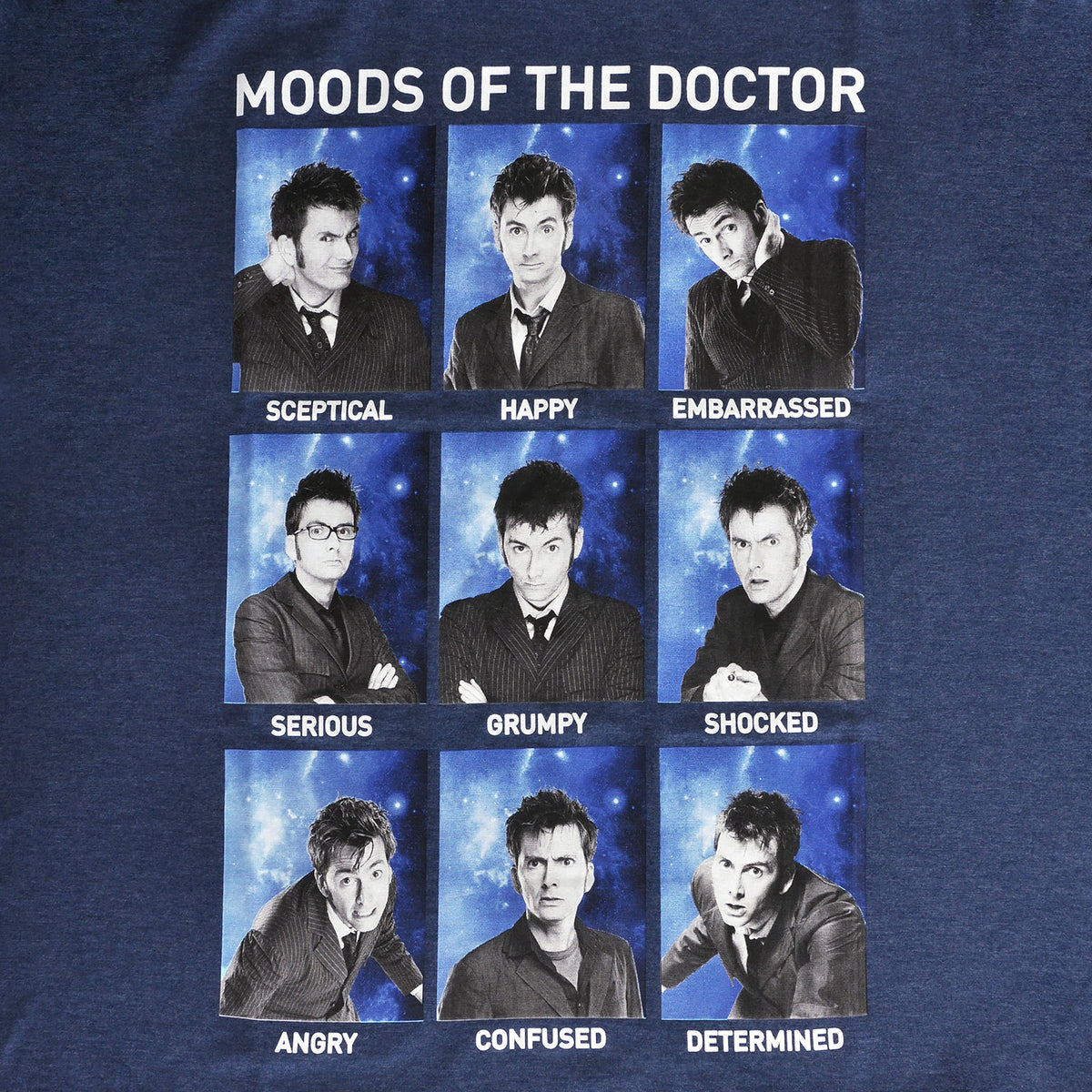Produktbild Doctor Who - Moods of the Doctor T-Shirt blau
