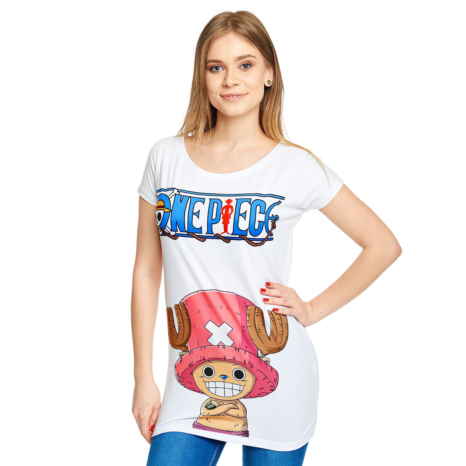 Produktbild One Piece - Chopper T-Shirt Damen Loose Fit weiß