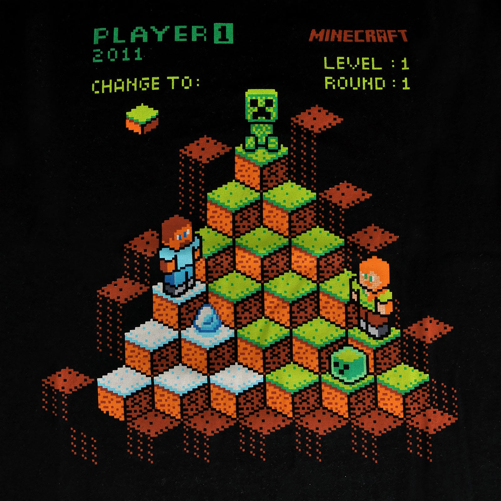 Produktbild Minecraft - Miner Mountain Retro T-Shirt Kinder schwarz