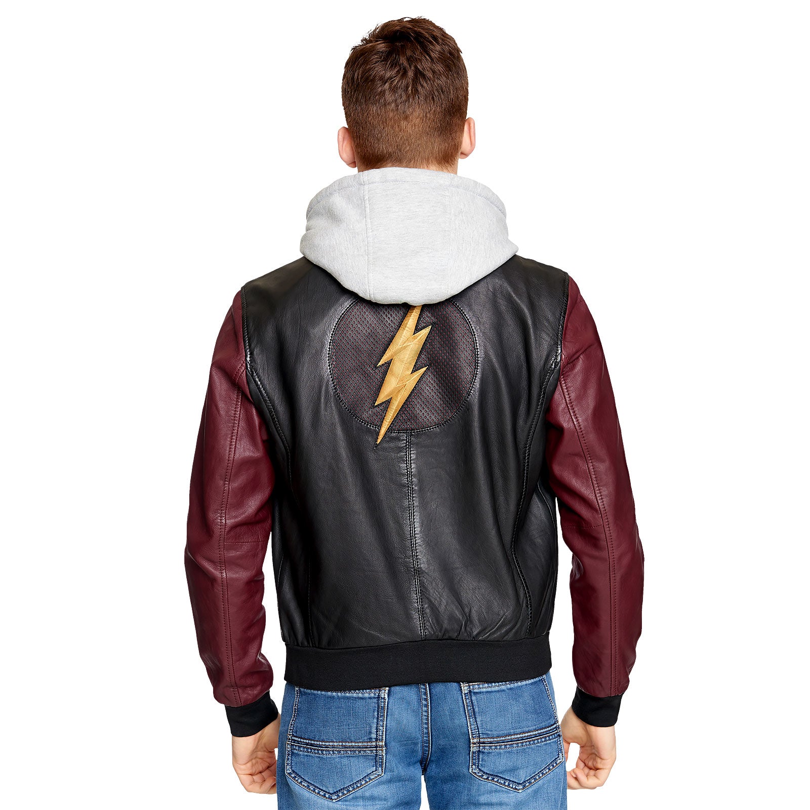 Produktbild Flash - Logo Lederjacke mit Kapuze