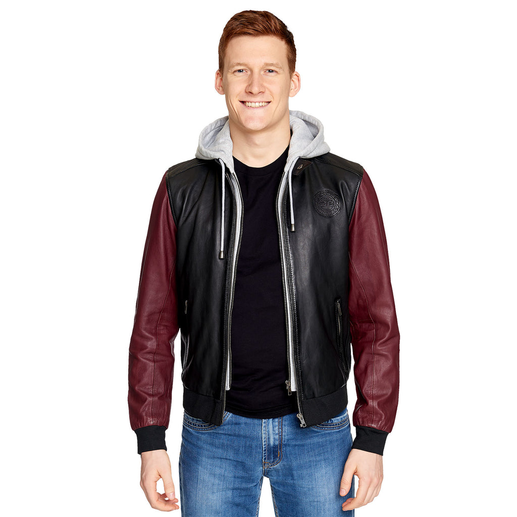Produktbild Flash - Logo Lederjacke mit Kapuze