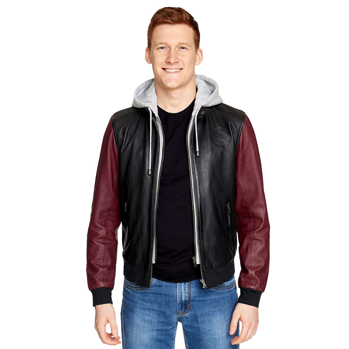 Produktbild Flash - Logo Lederjacke mit Kapuze