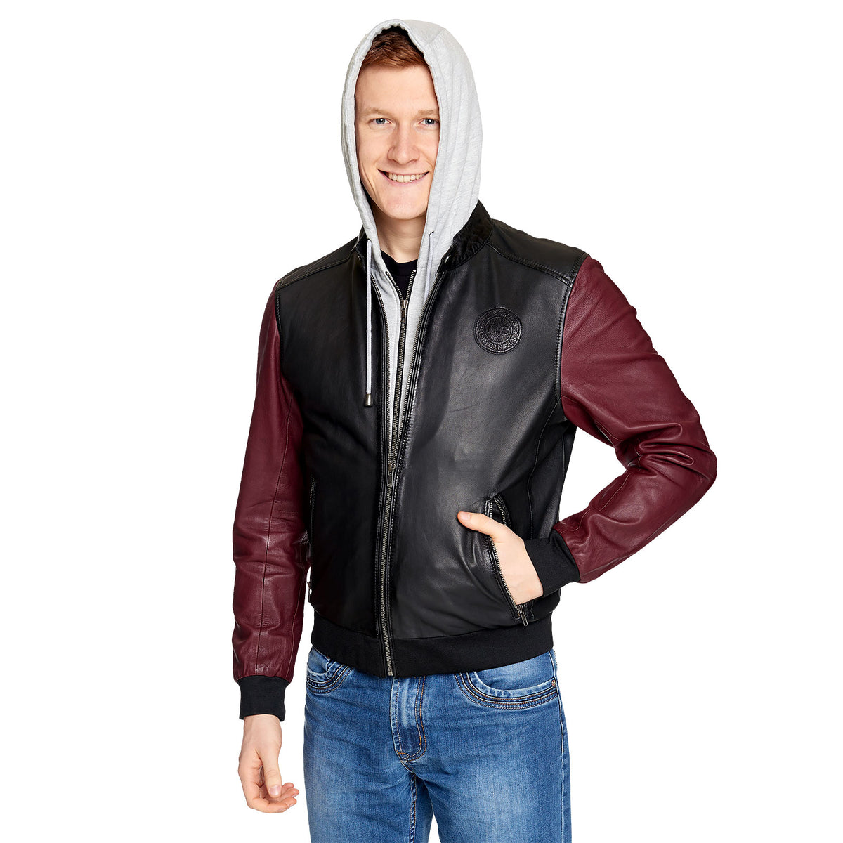 Produktbild Flash - Logo Lederjacke mit Kapuze