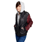 Produktbild Flash - Logo Lederjacke mit Kapuze