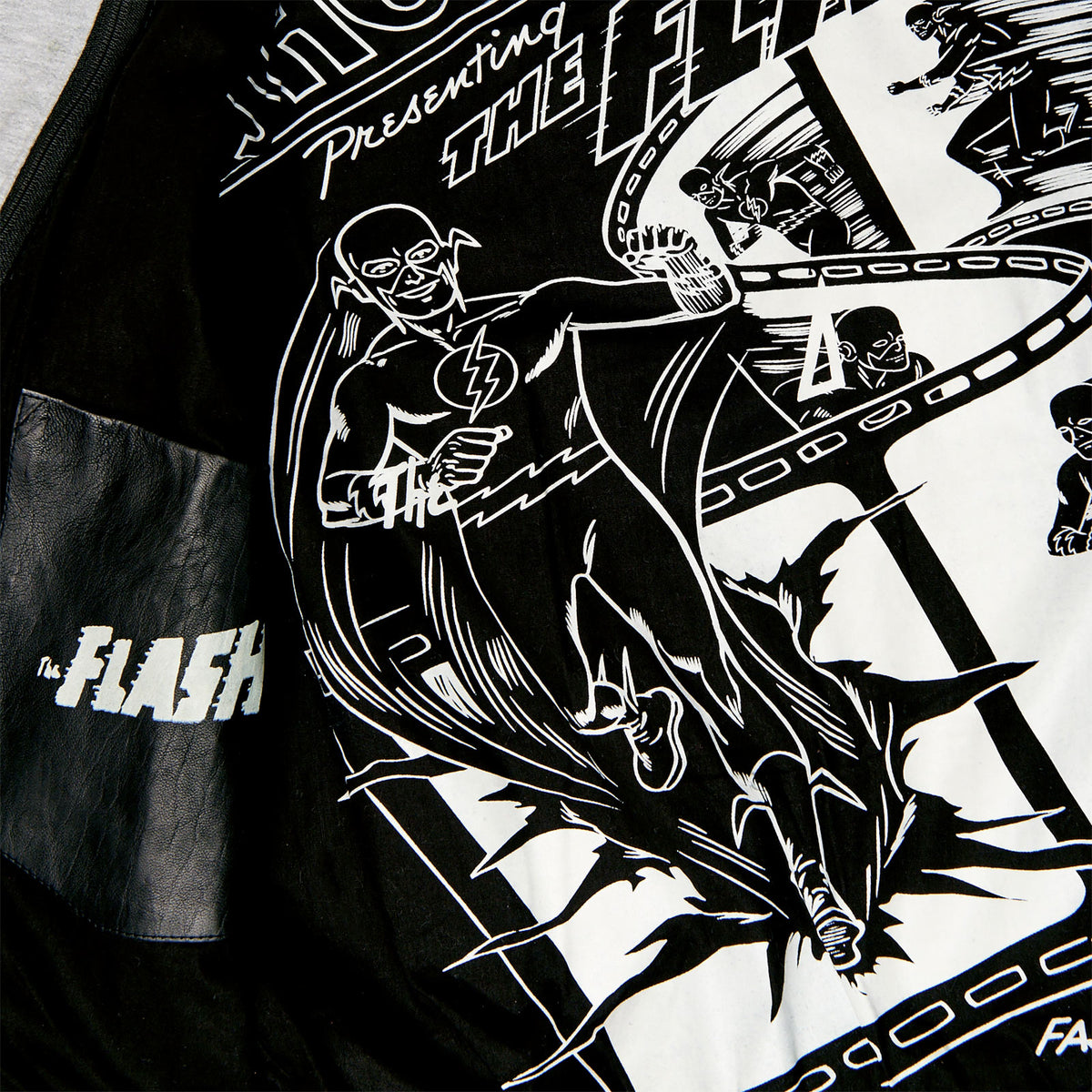 Produktbild Flash - Logo Lederjacke mit Kapuze