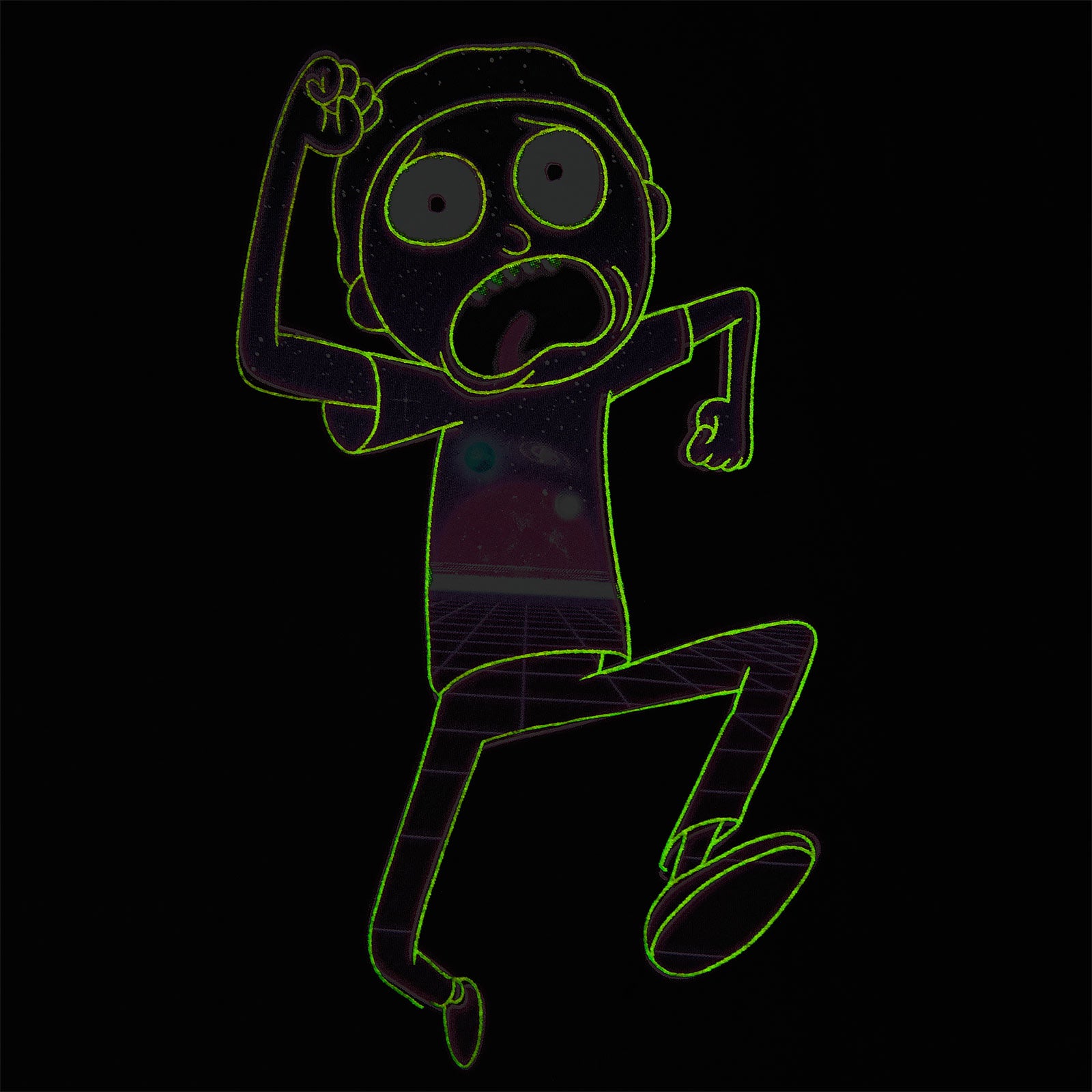 Produktbild Rick and Morty - Neon Morty Glow in the Dark T-Shirt schwarz