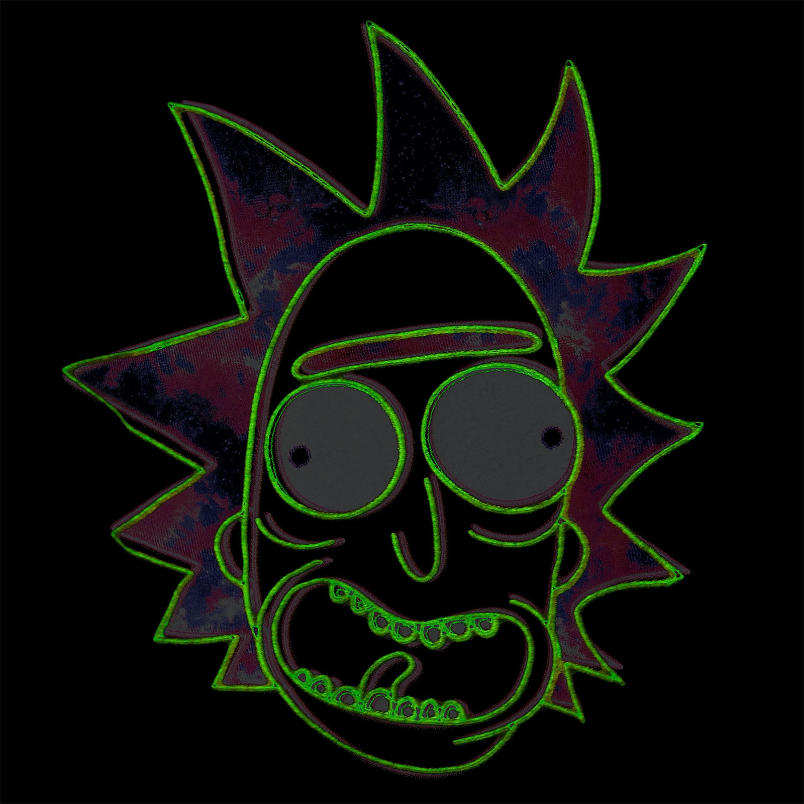 Product image Rick and Morty - Neon Rick Glow in the Dark T-Shirt Black