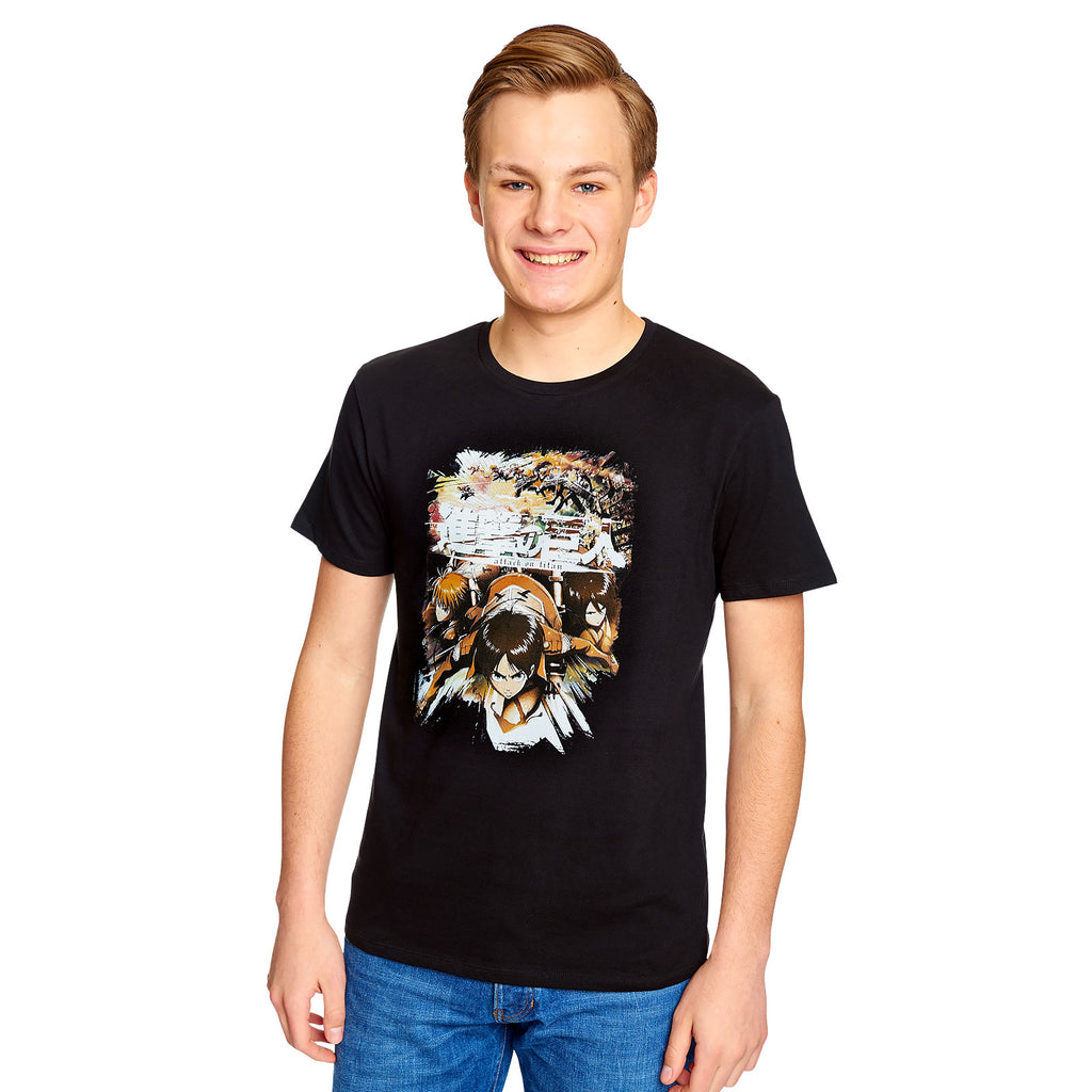 Attack on Titan - Crew Fight T-Shirt schwarz