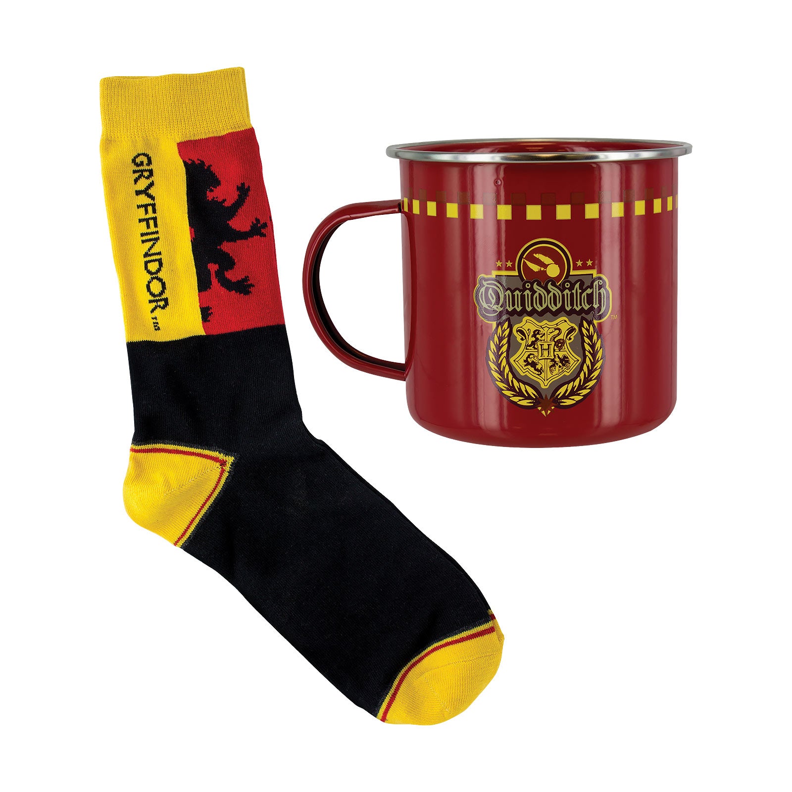 Produktbild Harry Potter - Gryffindor Quidditch Socken und Emaille Tasse