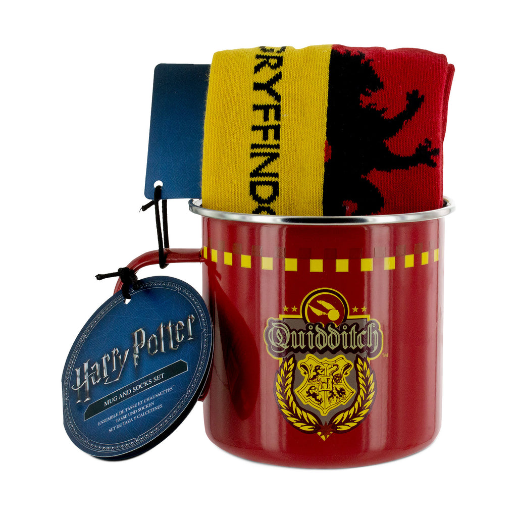 Produktbild Harry Potter - Gryffindor Quidditch Socken und Emaille Tasse