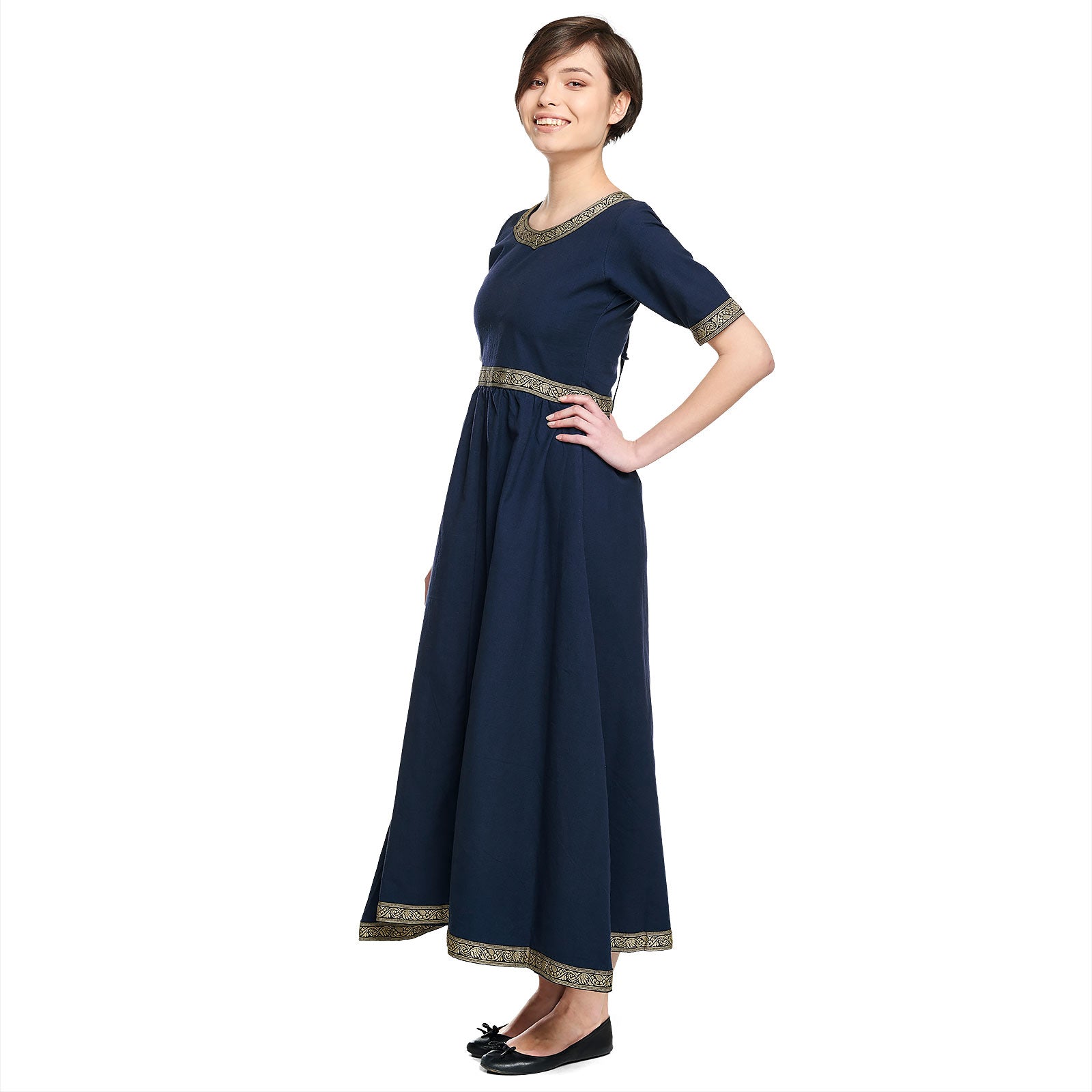 Product image Medieval Dress Ennlin with Short Sleeves Blue